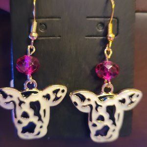 Cow Axolotl Charm Earrings